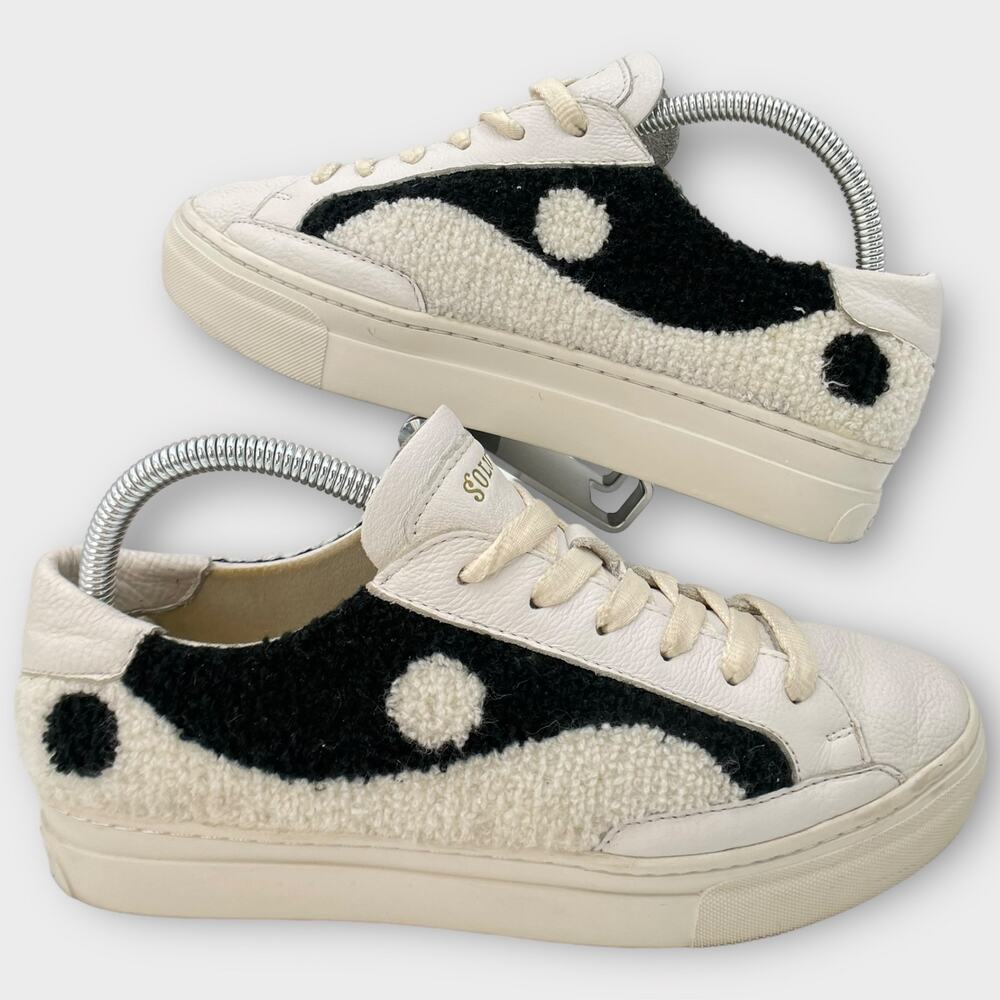Soludos Yin Yang Platform Embroidered Sneakers Low Top Womens 9